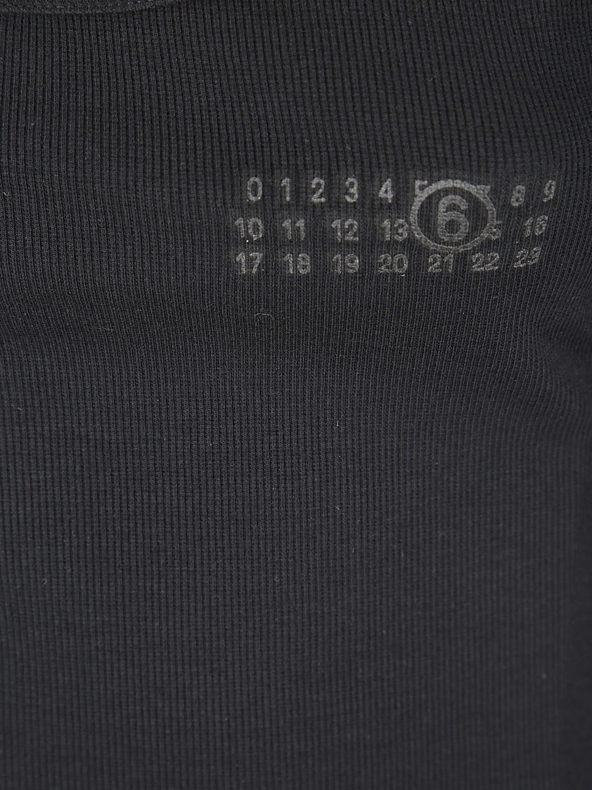 Mm6 Maison Margiela Mm6 By Maison Margiela Sleeveless Ribbed Cotton Tank Top With Hook In Black