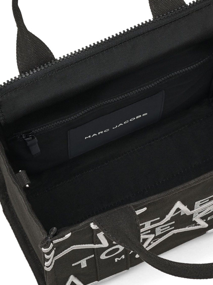 Marc Jacobs Structured Black Handbag With Star Motif And Versatile Strap