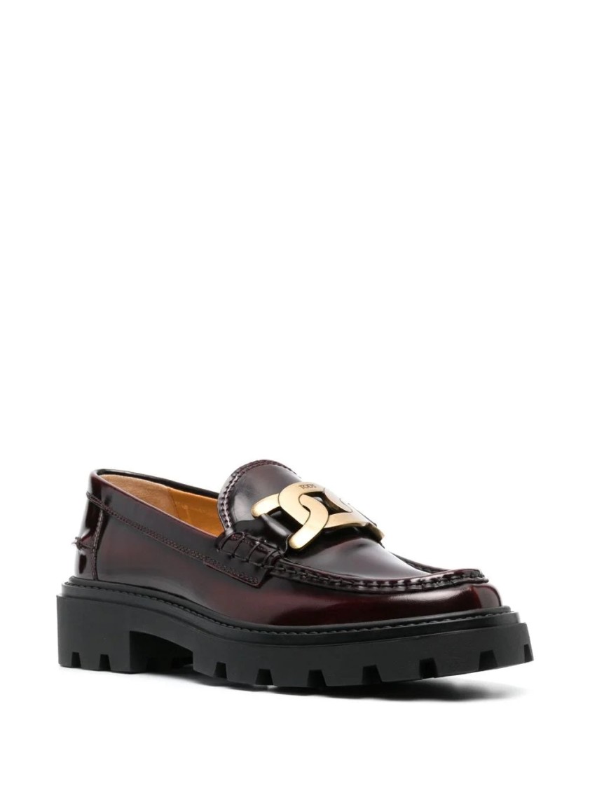 Tod's Brown Leather Loafers In Brown