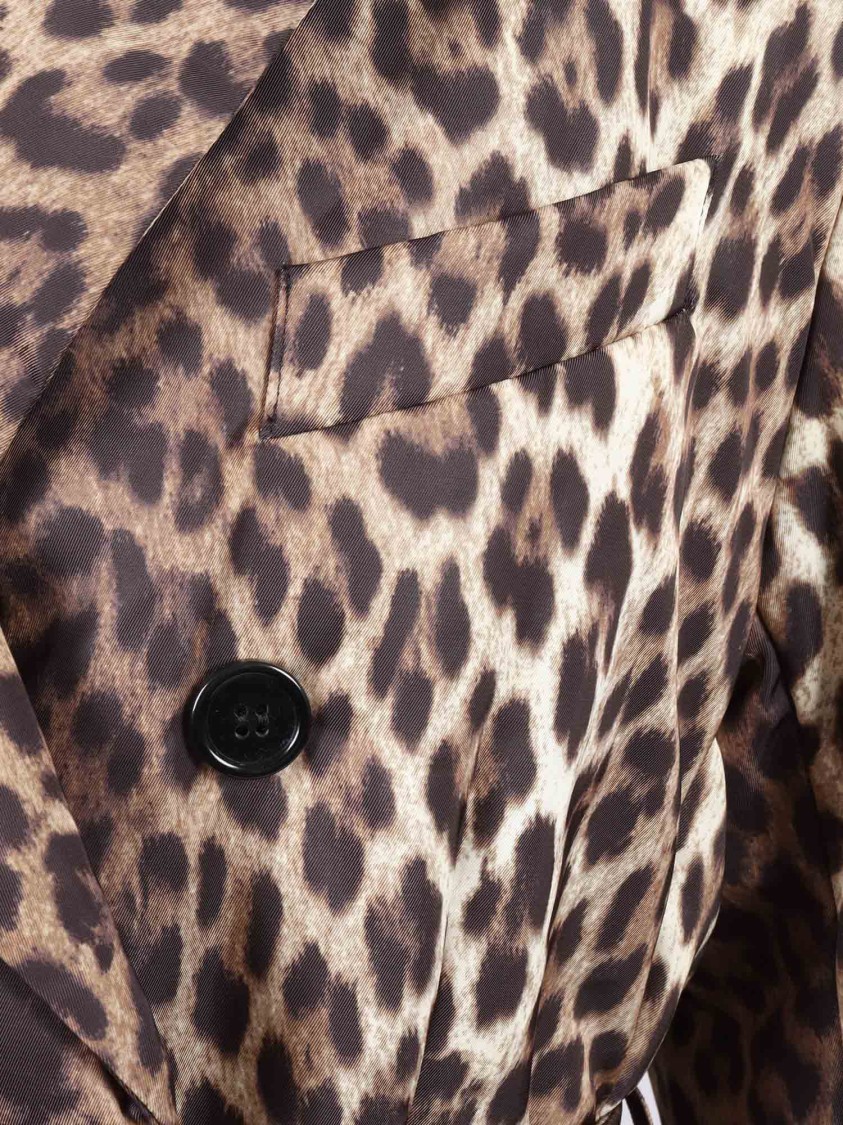 ジャケット PAROSH Animal print double-breasted blazer P.A.R.O.S.H. Leopard Print Double-Breasted Jacket With