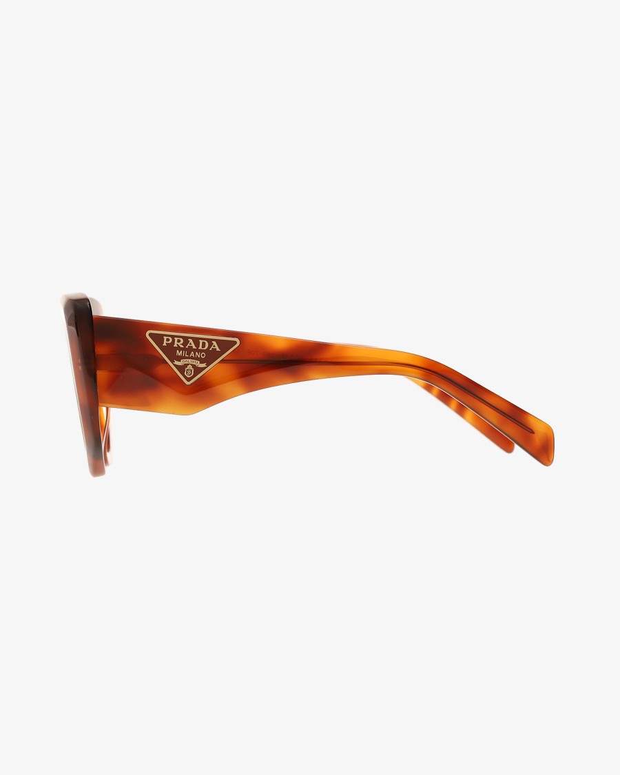 Prada Cognac Tortoise Acetate Sunglasses With Gradient Lenses
