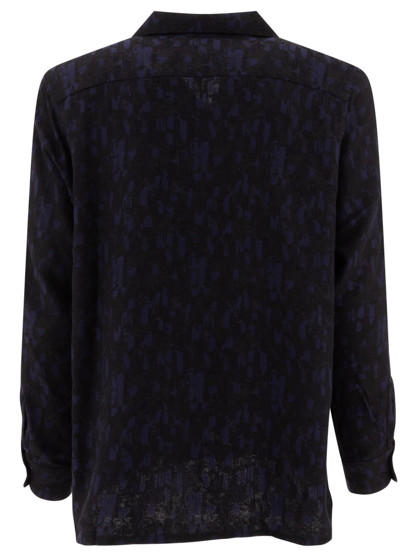 Needles Jacquard Abstract Shirt With Chest Pockets In Blue