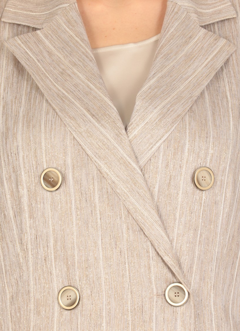 Shop D Exterior D. Exterior Gold Viscose Blend Blazer In Neutrals