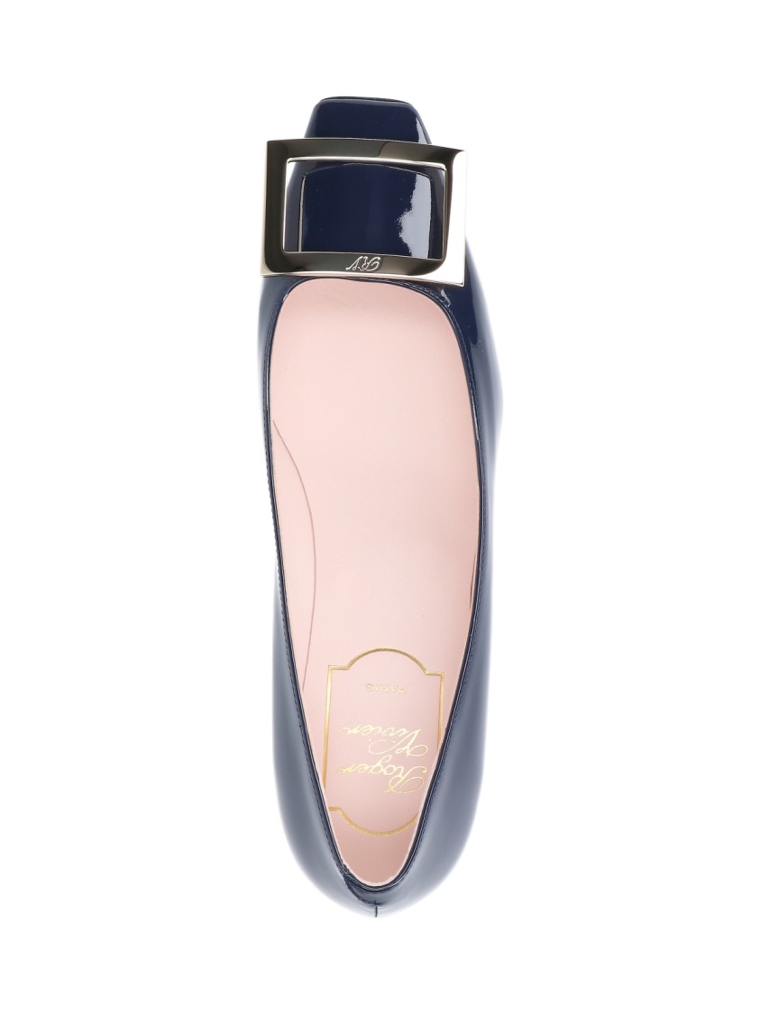 Roger Vivier Blue Patent Slip-on Pumps In Black