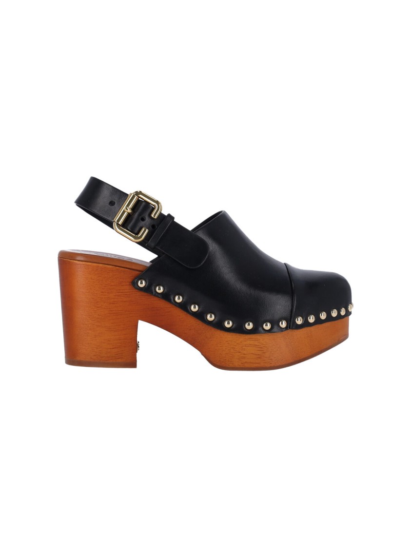 CHLOÉ CHLOÉ "JEANNETTE" WEDGE SANDALS – BLACK