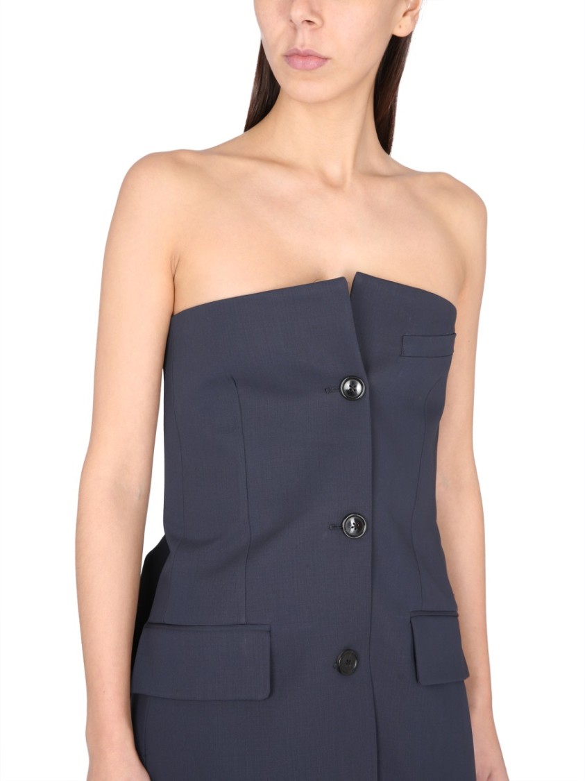 OUR LEGACY OUR LEGACY TAILORED STRAPLESS TOP WITH BELTED WAIST