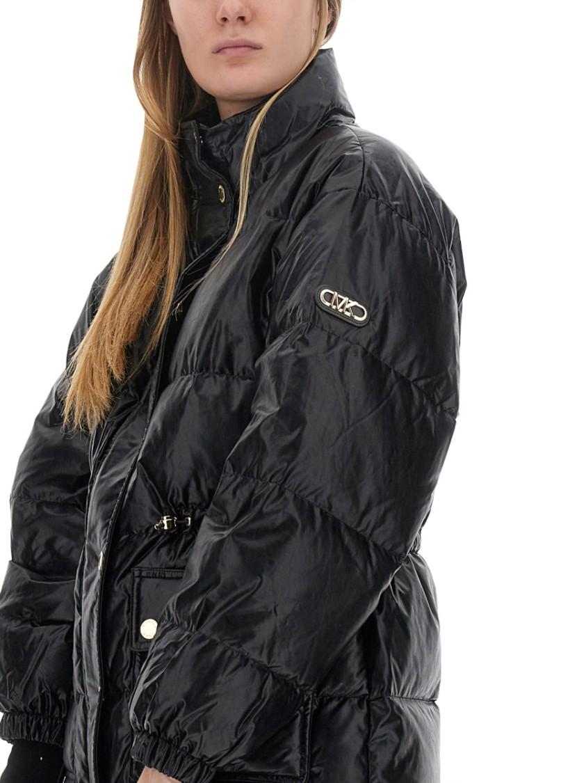 Michael Michael Kors Relaxed Fit Down Jacket With Hood In Black