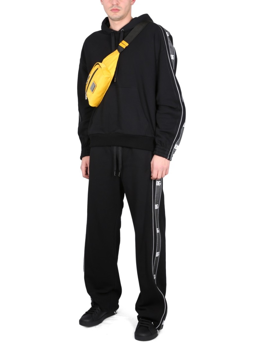 Dolce & Gabbana Jogging Pants With Logo Bands In Black