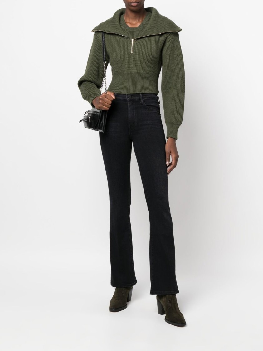 Mother Weekender Flare Leg Jeans In Deep End In Black