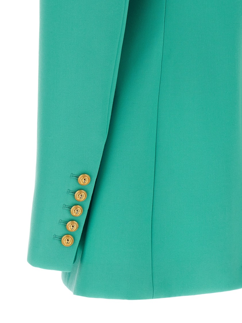 Balmain Logo Button Double-breasted Blazer