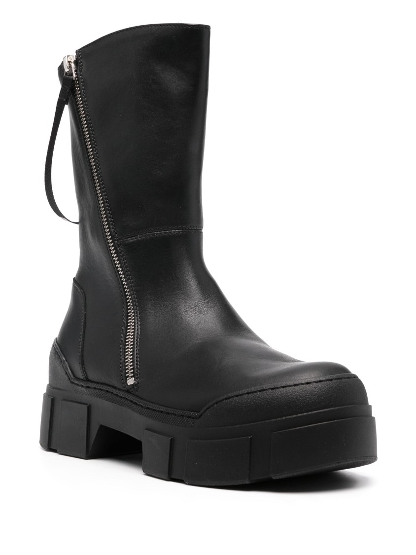 Vic Matie Vic Matié Chunky Platform Ankle Boots With Side Zipper In Black