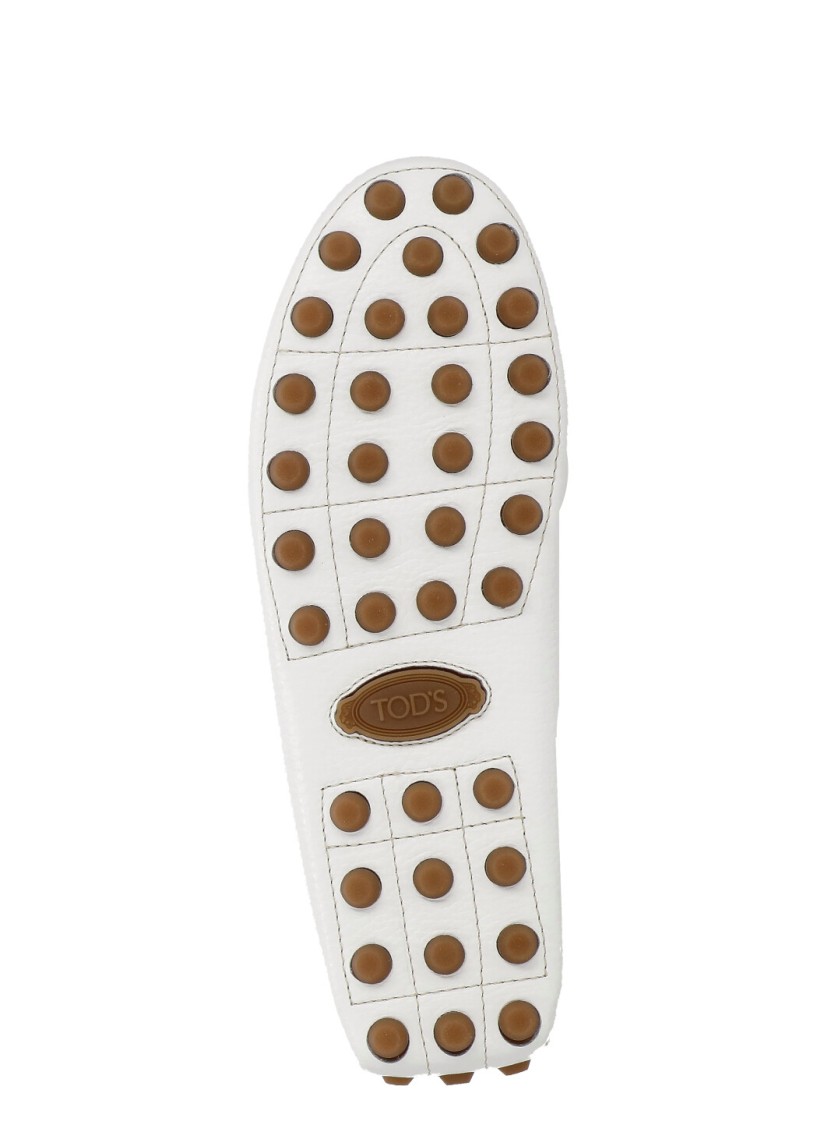 Shop Tod's White Leather Loafers