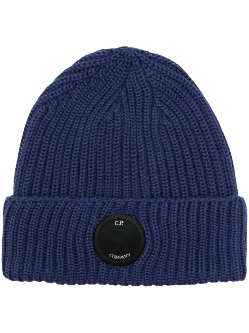 C.p. Company Lens Detail Beanie Hat In Blue