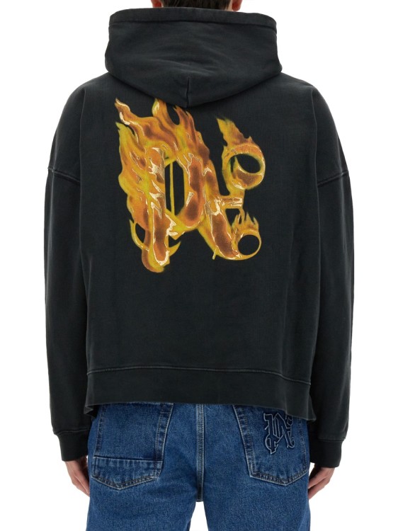パーカー・フーディ Palm Angels \"Burning Monogram\" Print Sweatshirt Palm Angels Back Burning Monogram Hoody - Feuille Luxury