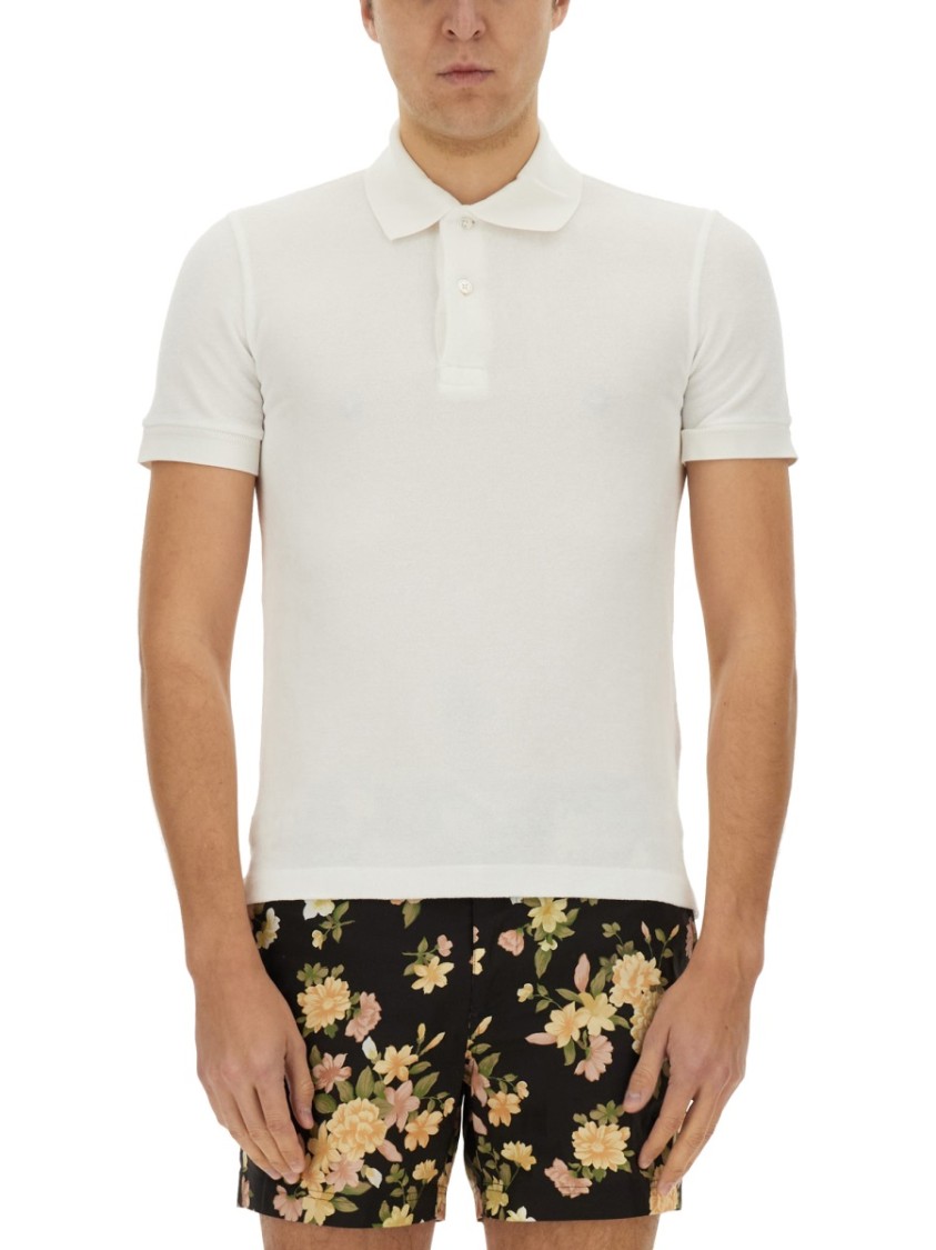 Tom Ford All-over Floral Printed Swim Shorts In White