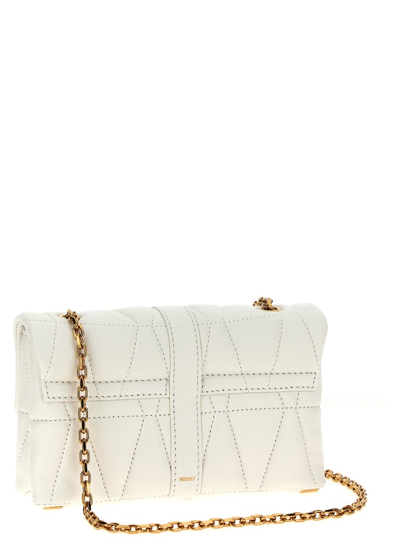 Versace 'mini Kleio' Crossbody Bag In White