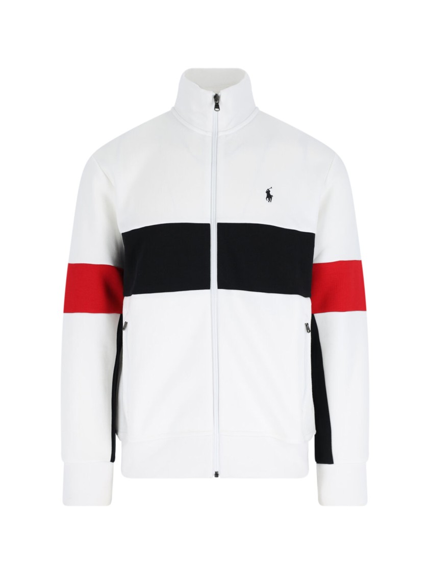 Shop Polo Ralph Lauren Logo Zip Sweatshirt – White