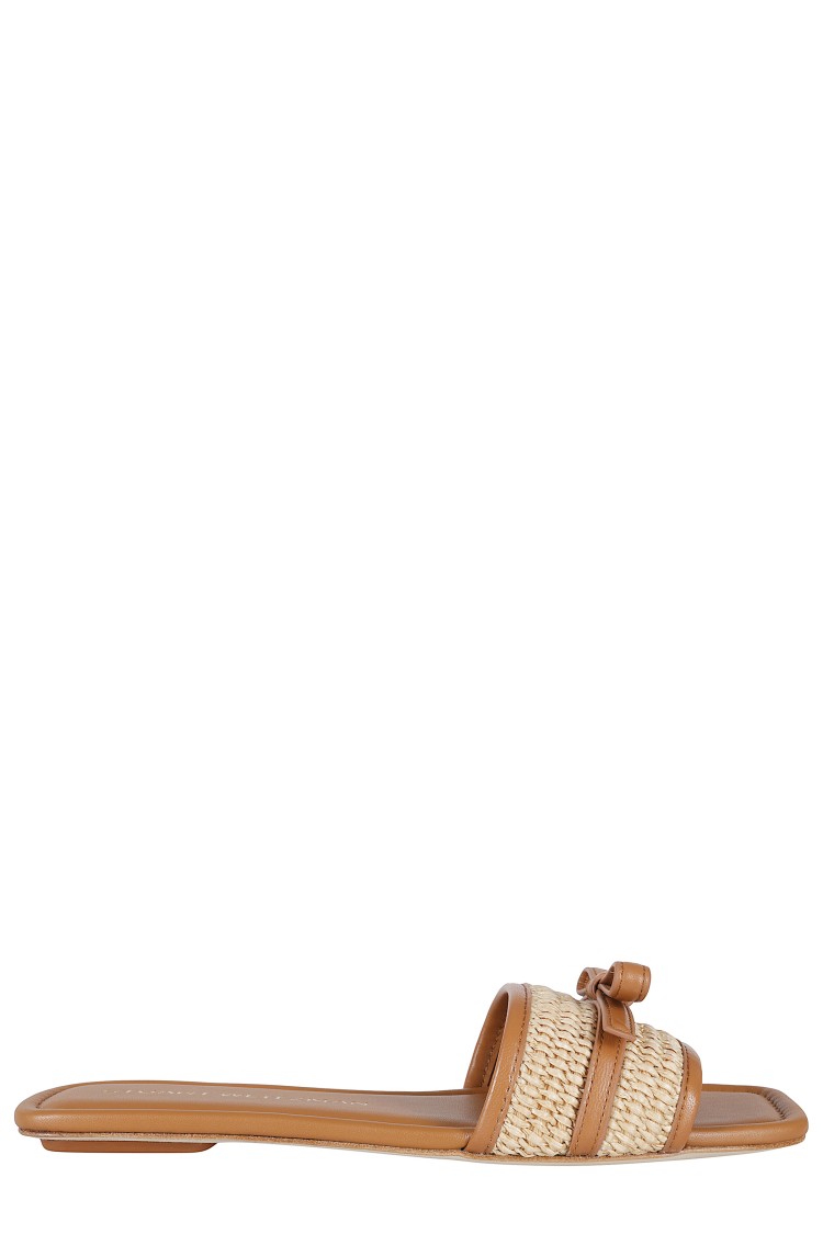Stuart Weitzman Slide Sandals With Bow Detail