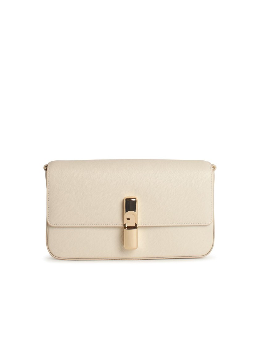 Shop Furla Iride' Small Cream Leather Crossbody Bag