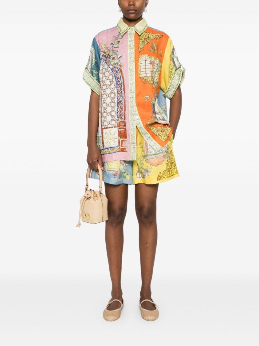 Alemais Multicoloured Colour-blocked Monte Shorts In Multicolor