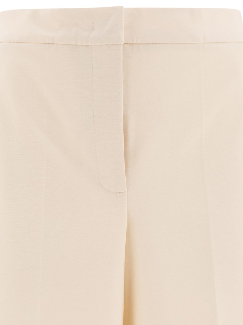 Max Mara Straight-leg Trousers With High Listed Waistband In Neutral