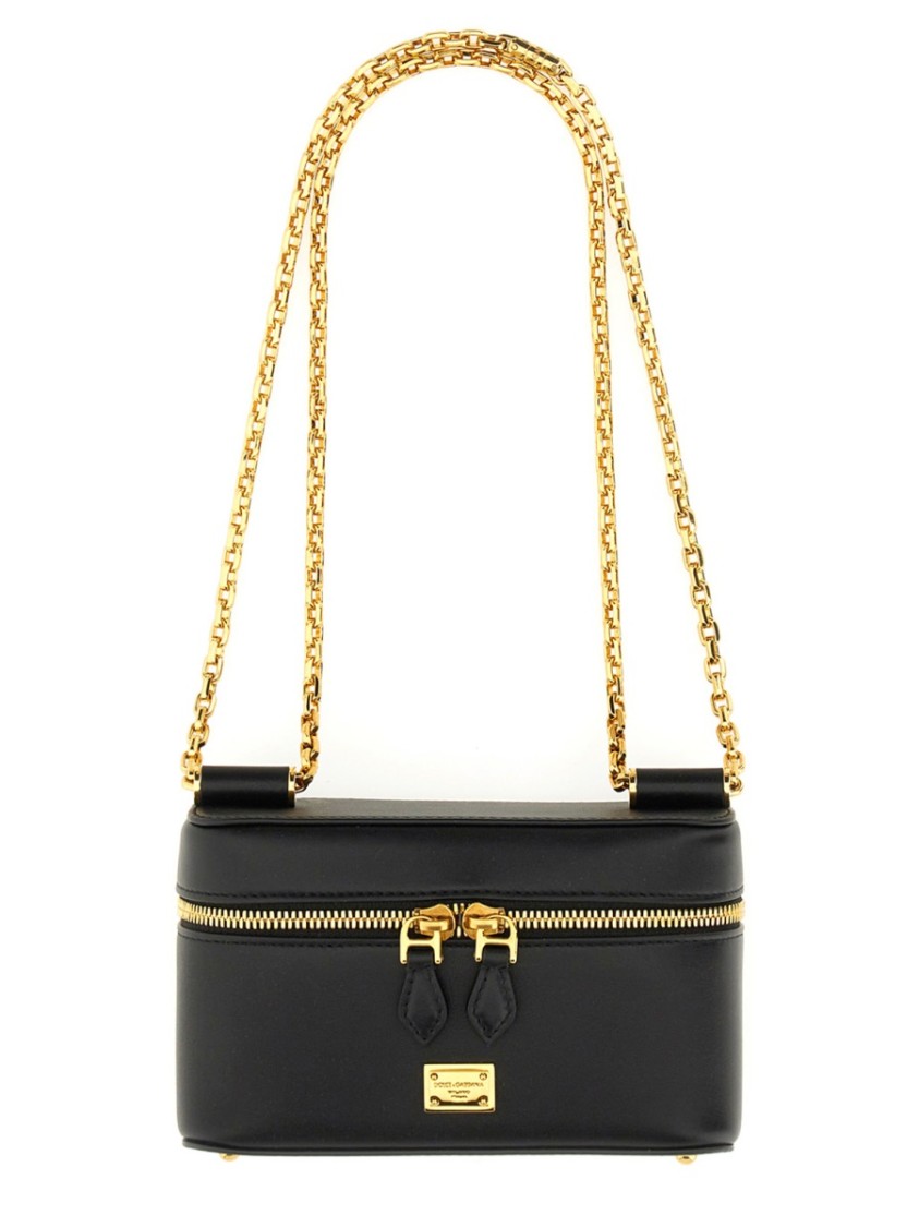 Shop Dolce & Gabbana "sicily" Black Leather Shoulder Bag