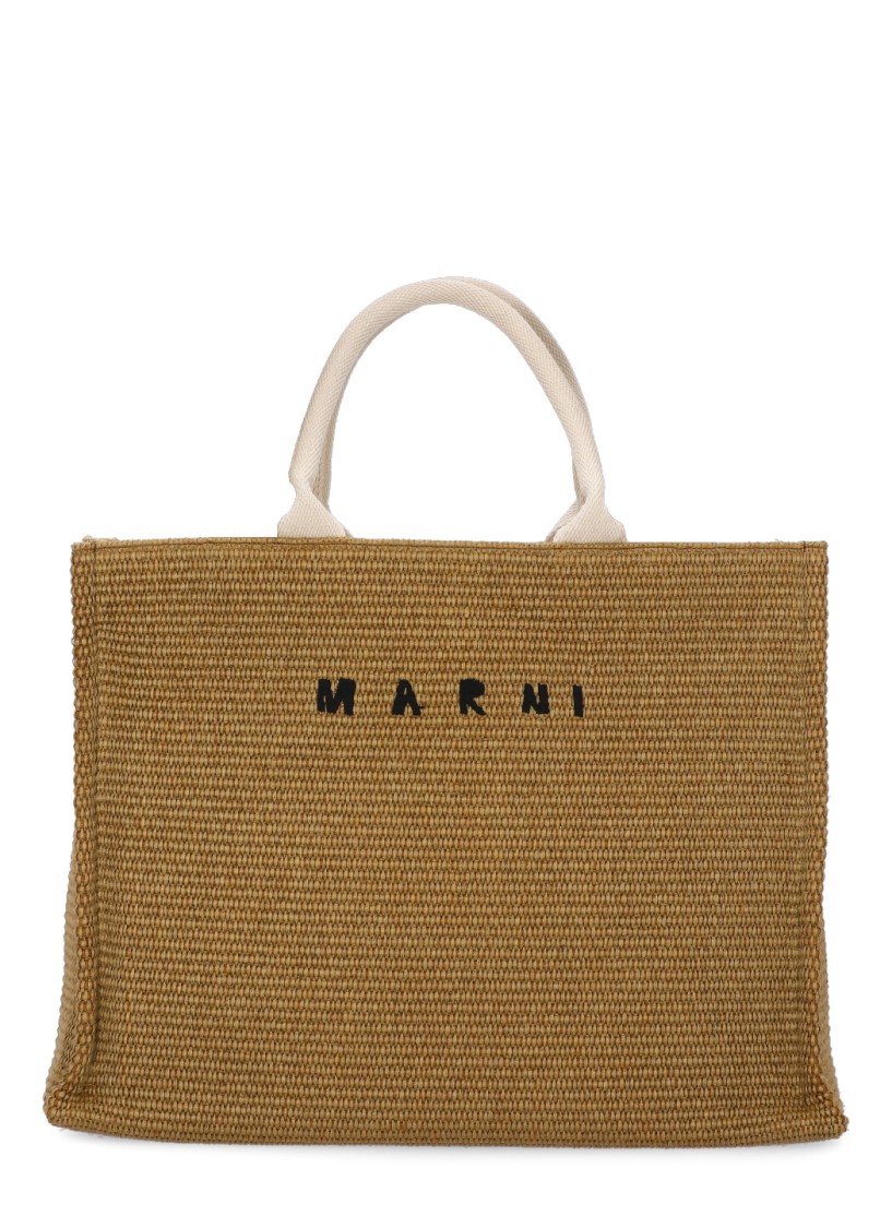 Marni Textured Woven Cotton Tote Bag