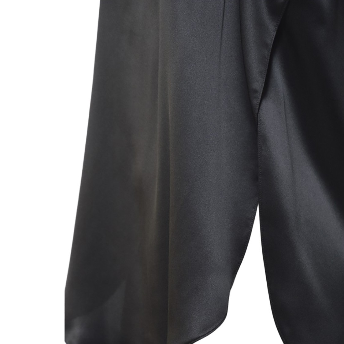 Max Mara Filly Top In Black Silk Satin In Black