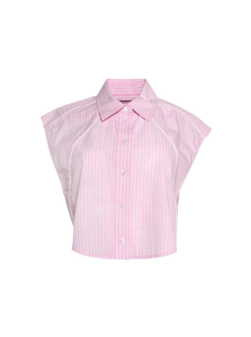 ALEXANDER WANG T T BY ALEXANDER WANG CROPPED BUTTON-UP SHIRT