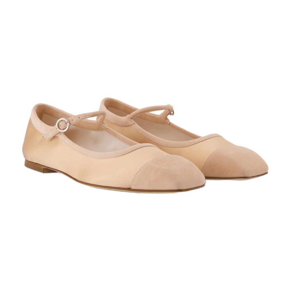 Shop Aeyde Aeydē Uma Cap Ballerinas - Satin - Gold