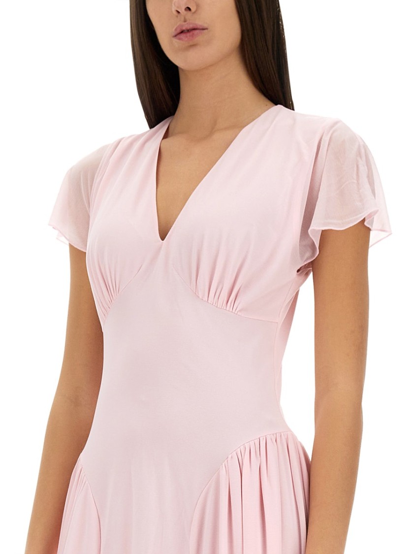 Rotate Birger Christensen Rotate Long Dress With Draped Silhouette