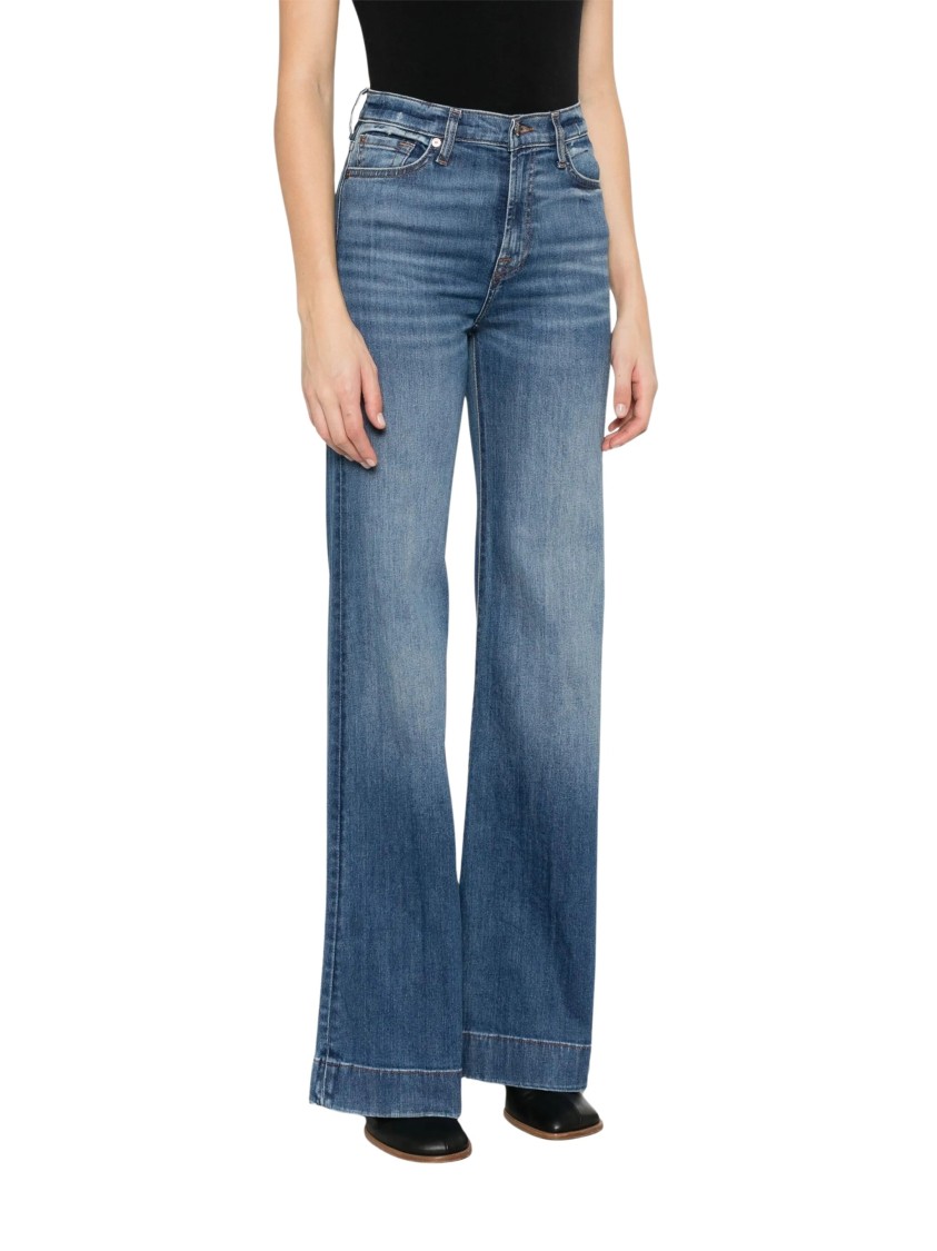 7 FOR ALL MANKIND 7 FOR ALL MANKIND WIDE-LEG HIGH-WAIST JEANS WITH VINTAGE FADING