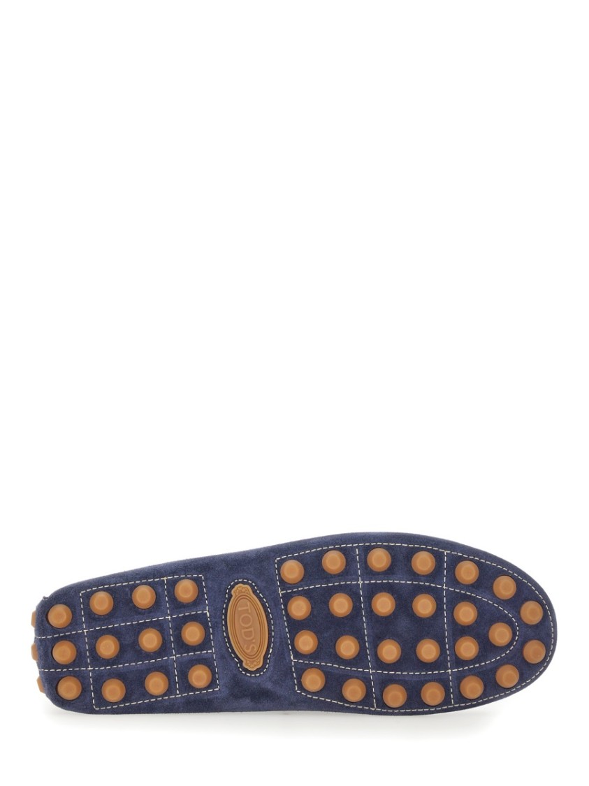 Tod's Classic Blue Calfskin Loafer In Grey