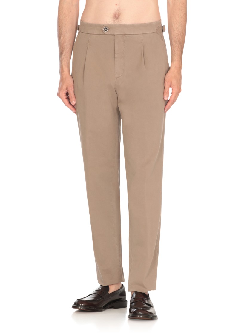 Peserico Men's Cotton Pants Back Pockets In Neutral