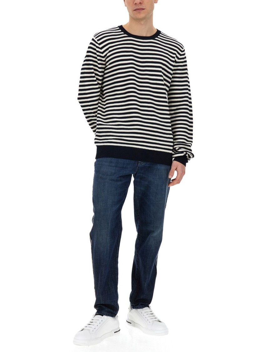 Dolce & Gabbana Jersey With Stripe Pattern In Multicolor