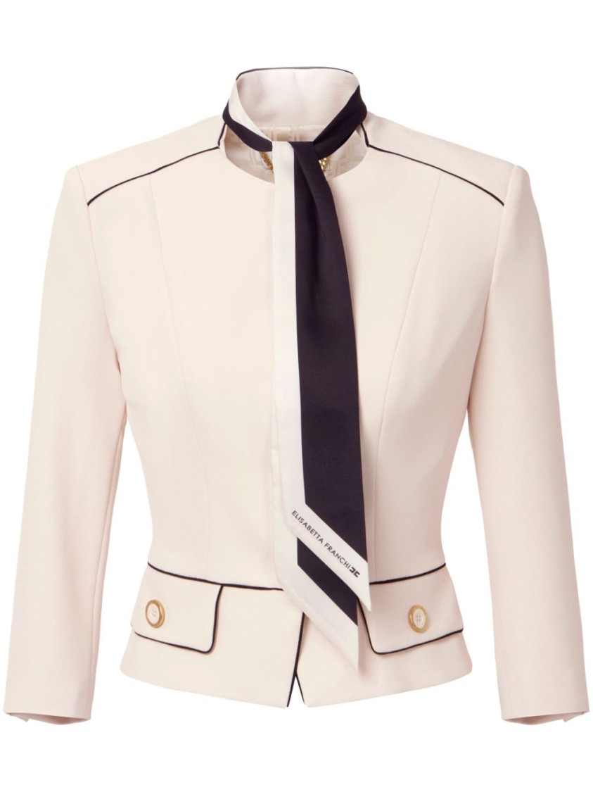 ELISABETTA FRANCHI ELISABETTA FRANCHI BLACK JACKET WITH TAILORED SILHOUETTE