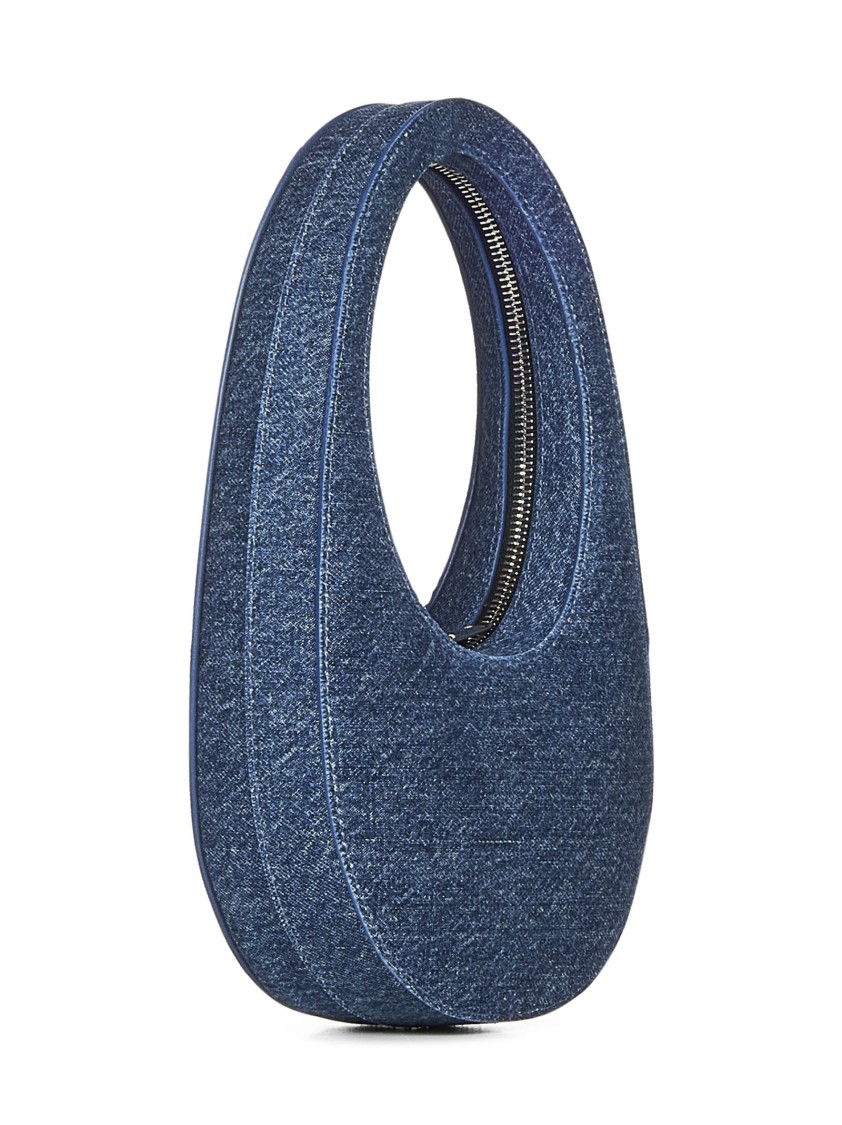 COPERNI COPERNI MINI OVAL BLUE DENIM HANDBAG 