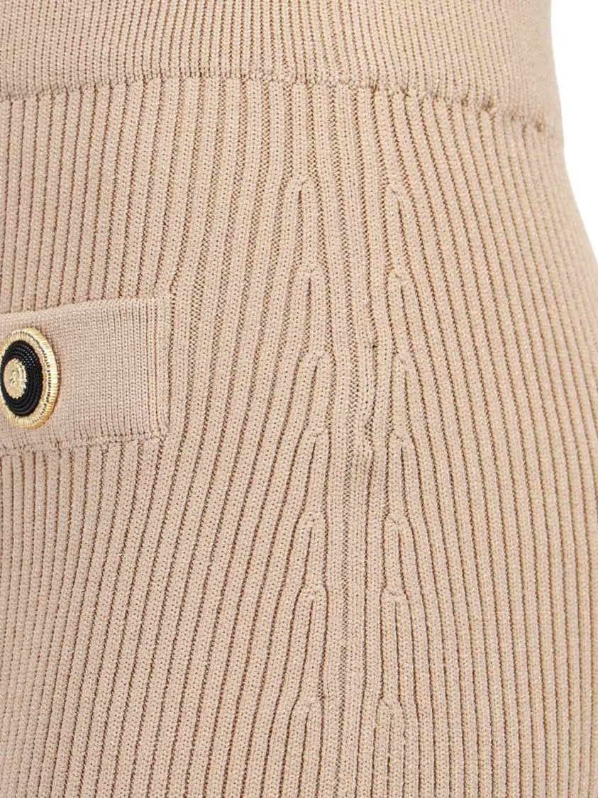 BALMAIN BALMAIN KNIT' MIDI SKIRT – BEIGE 