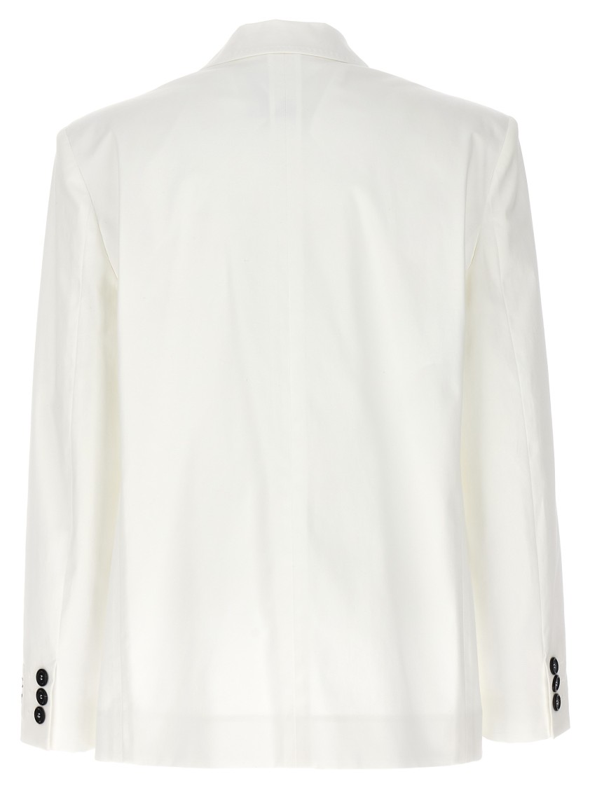 Moschino Double-breasted Blazer With Buttoned Cuffs In White