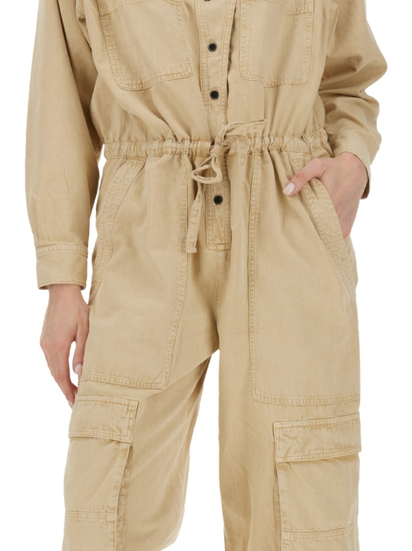 Isabel Marant Étoile Idany Drawstringed Detailed Jumpsuit In Neutrals