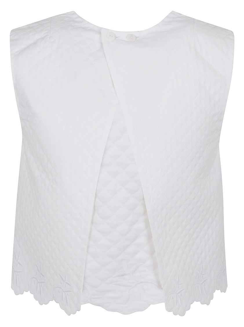 Shop Patou Quilted Sleeveless Top With Scalloped Hem