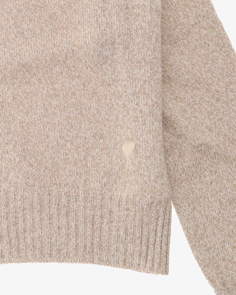 Ami Alexandre Mattiussi Ami Champagne Sweater With Classic Crew Neckline In Neutral