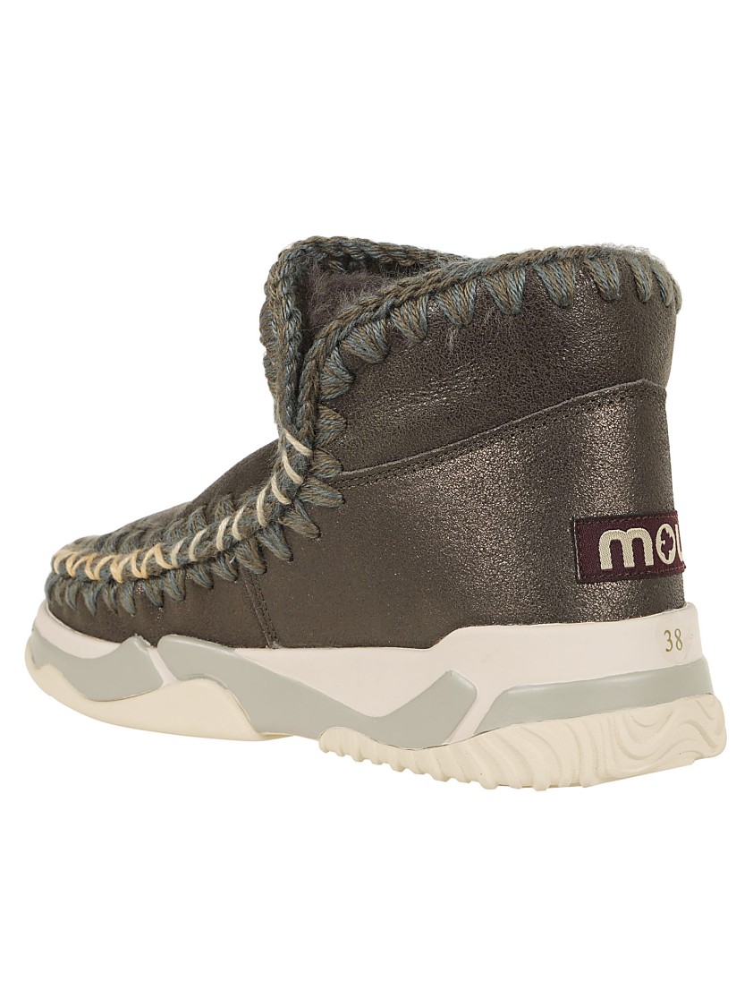 MOU MOU TEXTURED GREEN ANKLE BOOTS