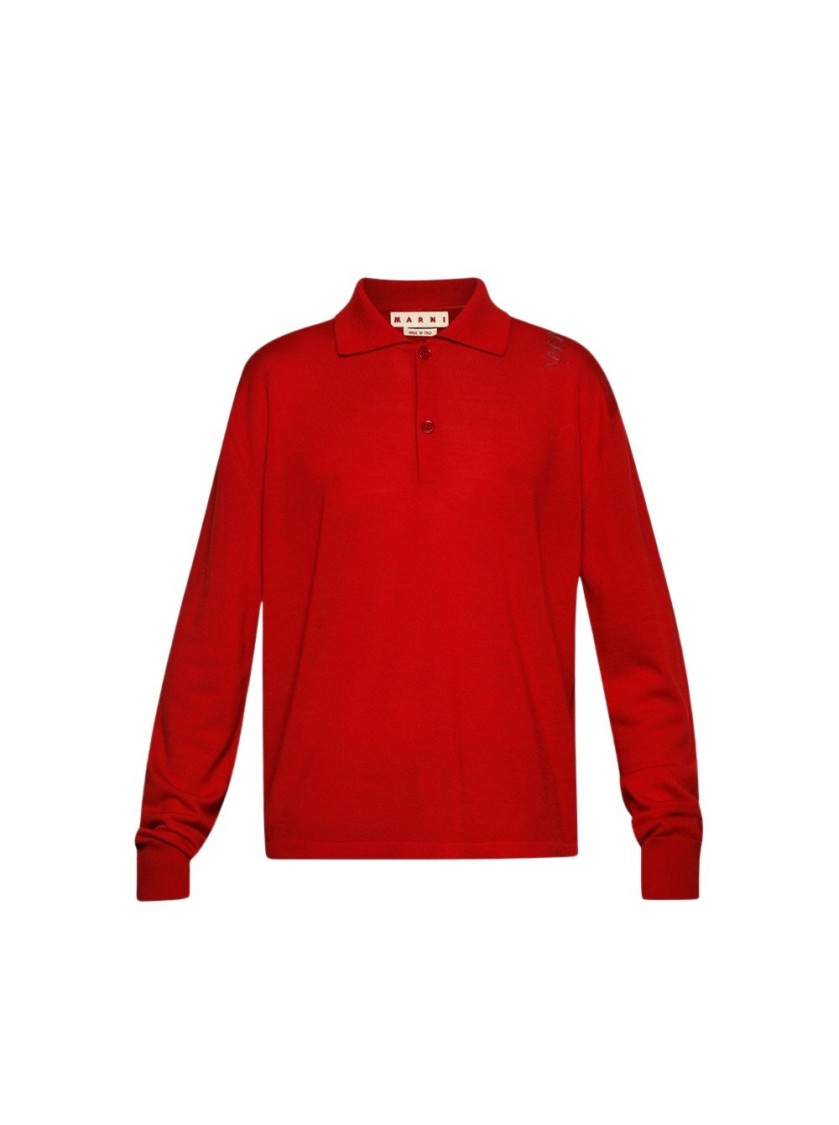 Shop Marni Polo Shirt Red