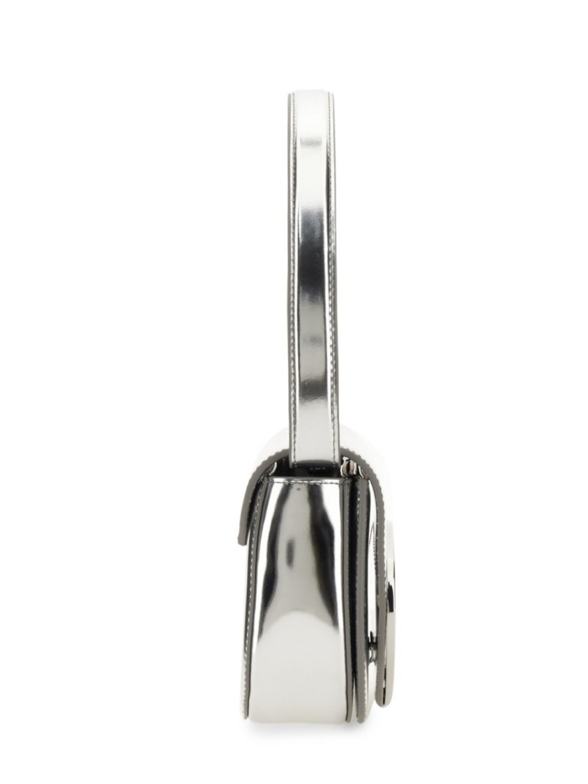 Shop Diesel Silver Metallic Shoulder Bag
