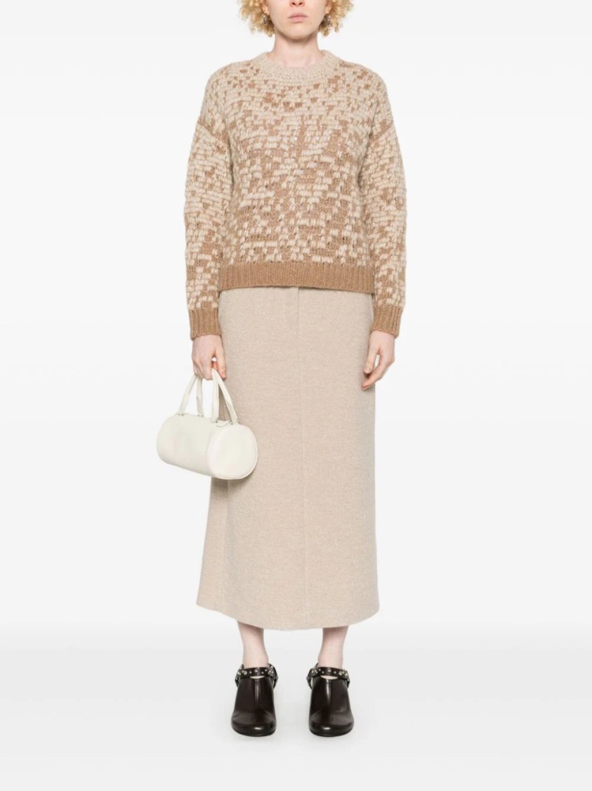 Shop Peserico Lurex-detail Sweater In Neutrals