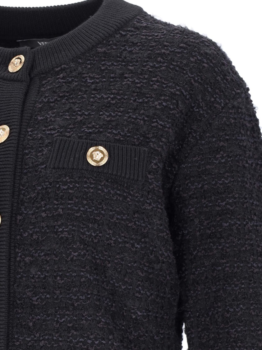 Versace Black Cardigan With Jewel Buttons