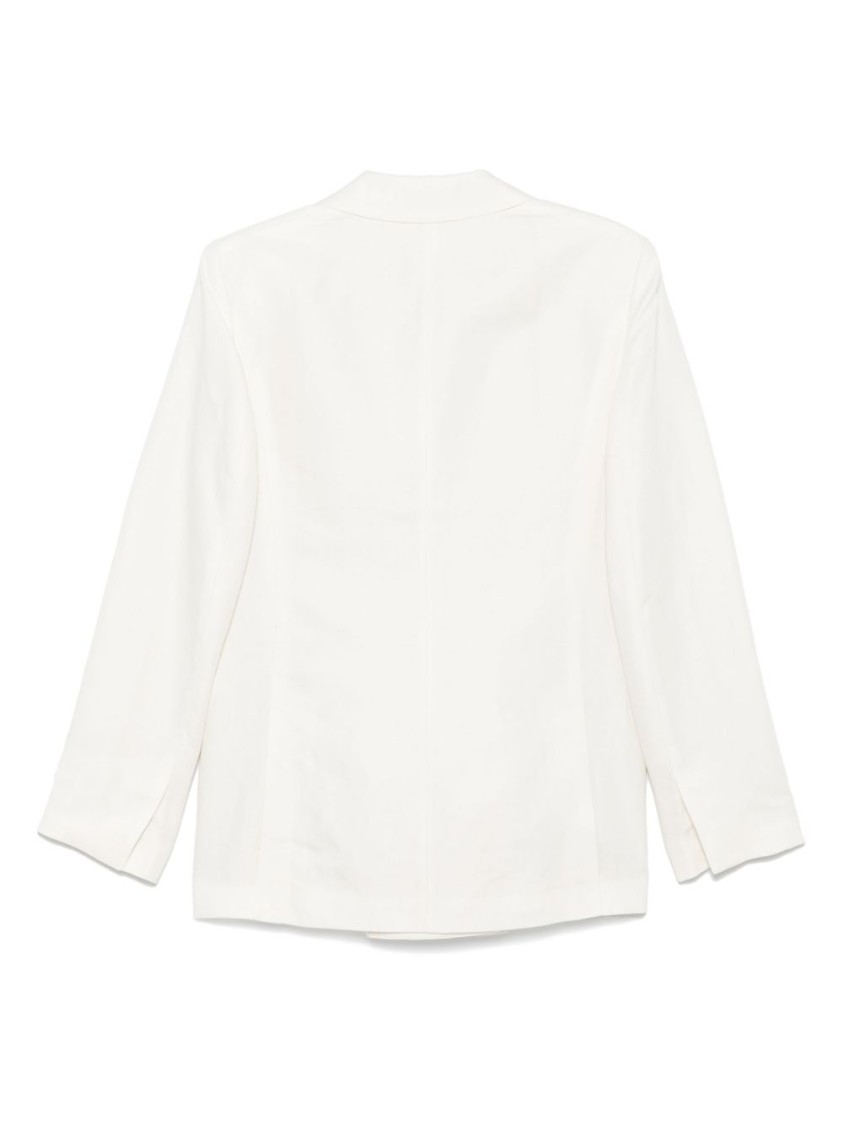Calvin Klein Tech Texture Waistcoat With Peak Lapels And Flap Pockets In Neutral