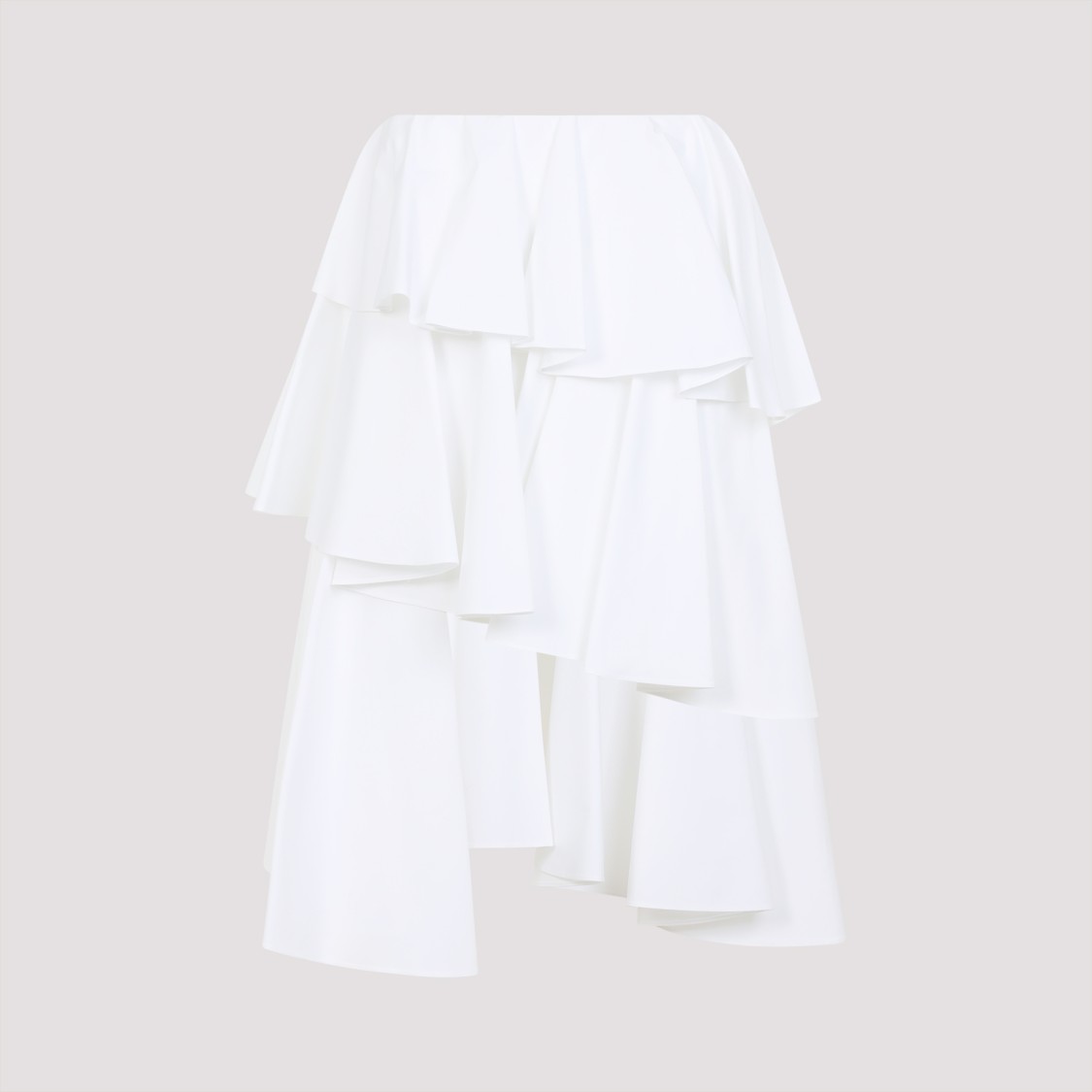 Shop Alaïa Spiral White Cotton Mini Skirt