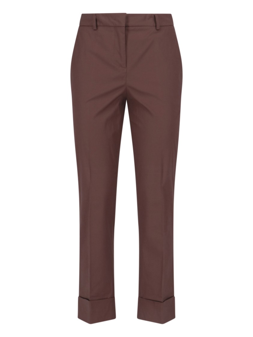 Incotex Straight Trousers With Belt Loops And Back Pockets In Brown